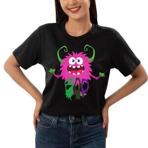 Pink Monster 'Boo' T-Shirt - Cute and Fun Monster Design for Halloween and Casua